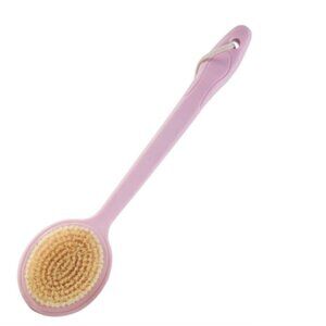 Shower Brush with Long Handle Comfy Bristles, PJYU Bath Back Brush for Wet or Dr